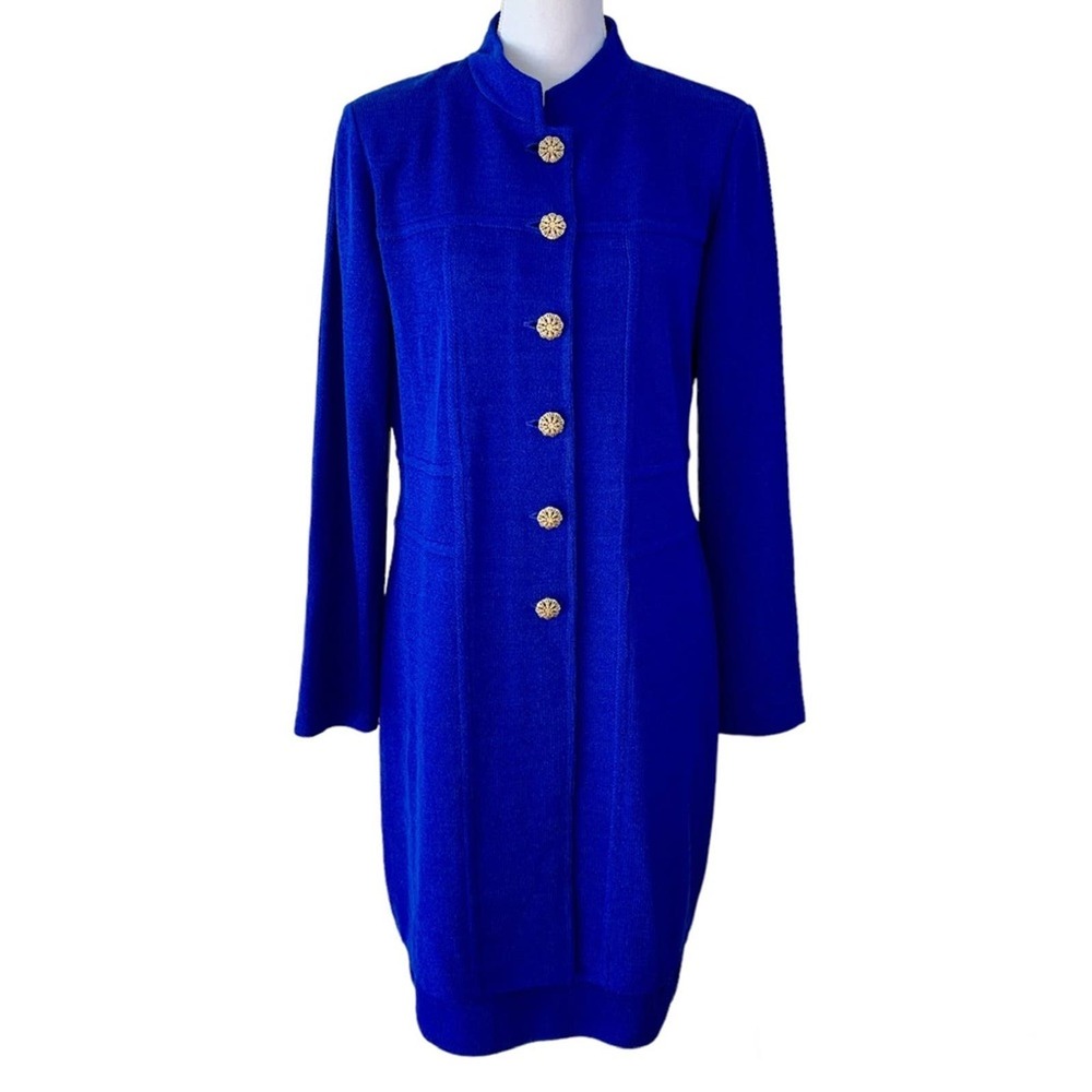 St. John Collection Royal Blue Santana Knit Skirt Set, Sz 10, EUC